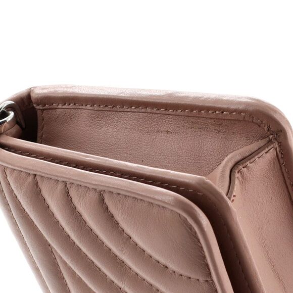 Prada Wallet on Chain Diagramme Quilted Leather Neutral - Picture 6 of 7